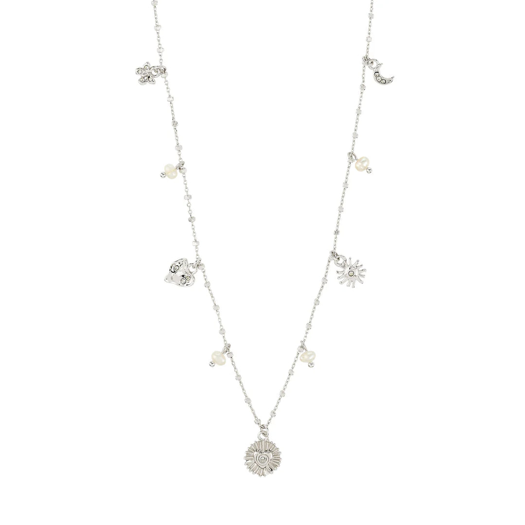 Pilgrim Mylan Charm Necklace, Silver Plated