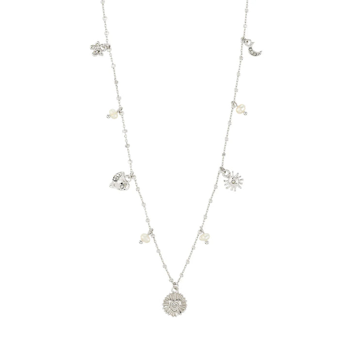 Pilgrim Mylan Charm Necklace, Silver Plated