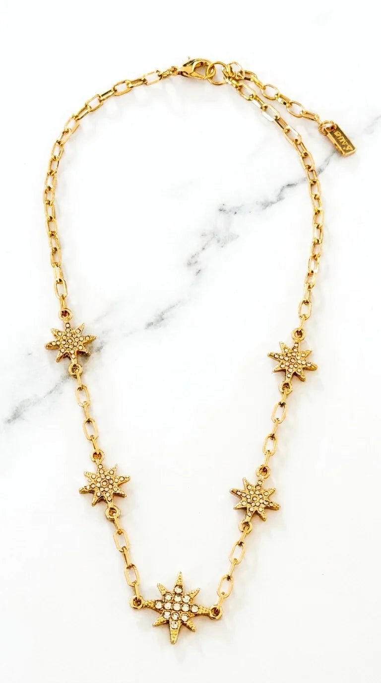 Envy Diamante Star Necklace - Gold