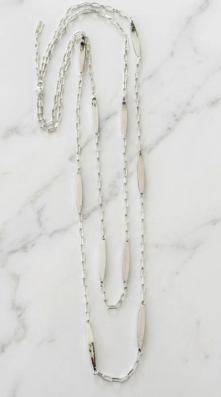 Envy Link Necklace with Bar - Silver