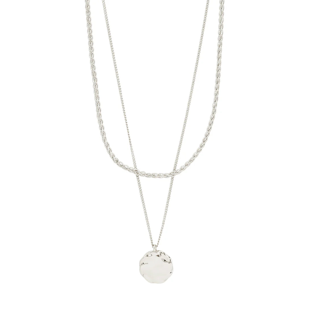 Pilgrim Declan 2-in-1 Set, Stacked Necklace, Silver-Plated