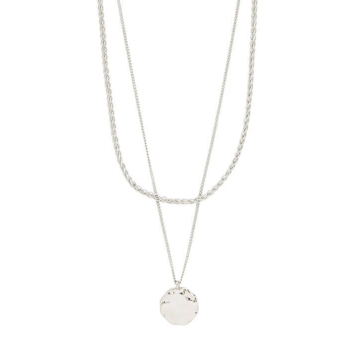 Pilgrim Declan 2-in-1 Set, Stacked Necklace, Silver-Plated