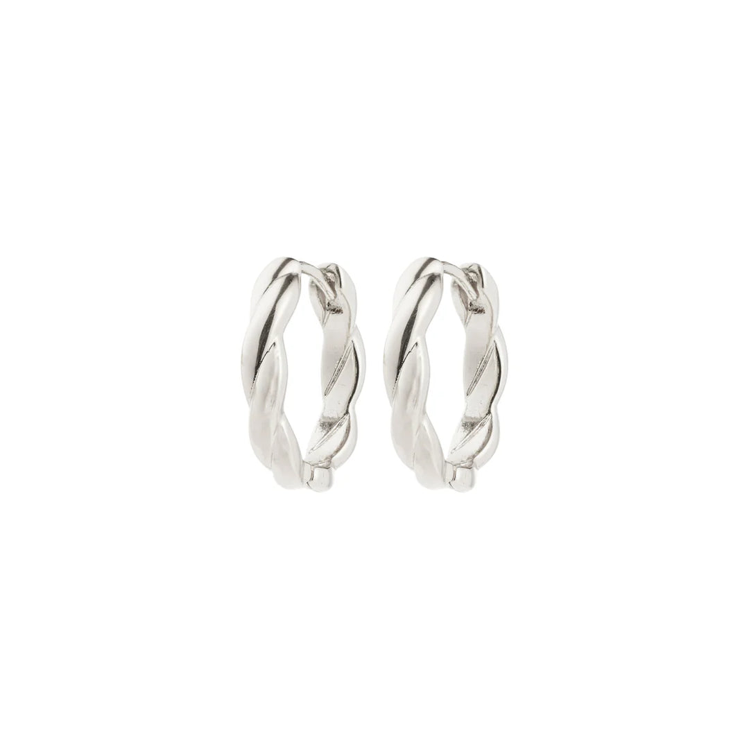 Pilgrim Declan Hoop Earrings, Silver-Plated