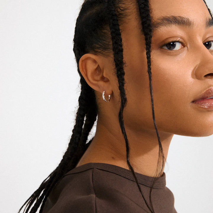 Pilgrim Declan Hoop Earrings, Silver-Plated