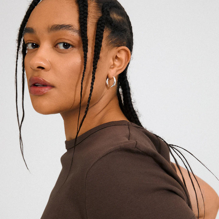 Pilgrim Harrison Hoop Earrings, Silver-Plated