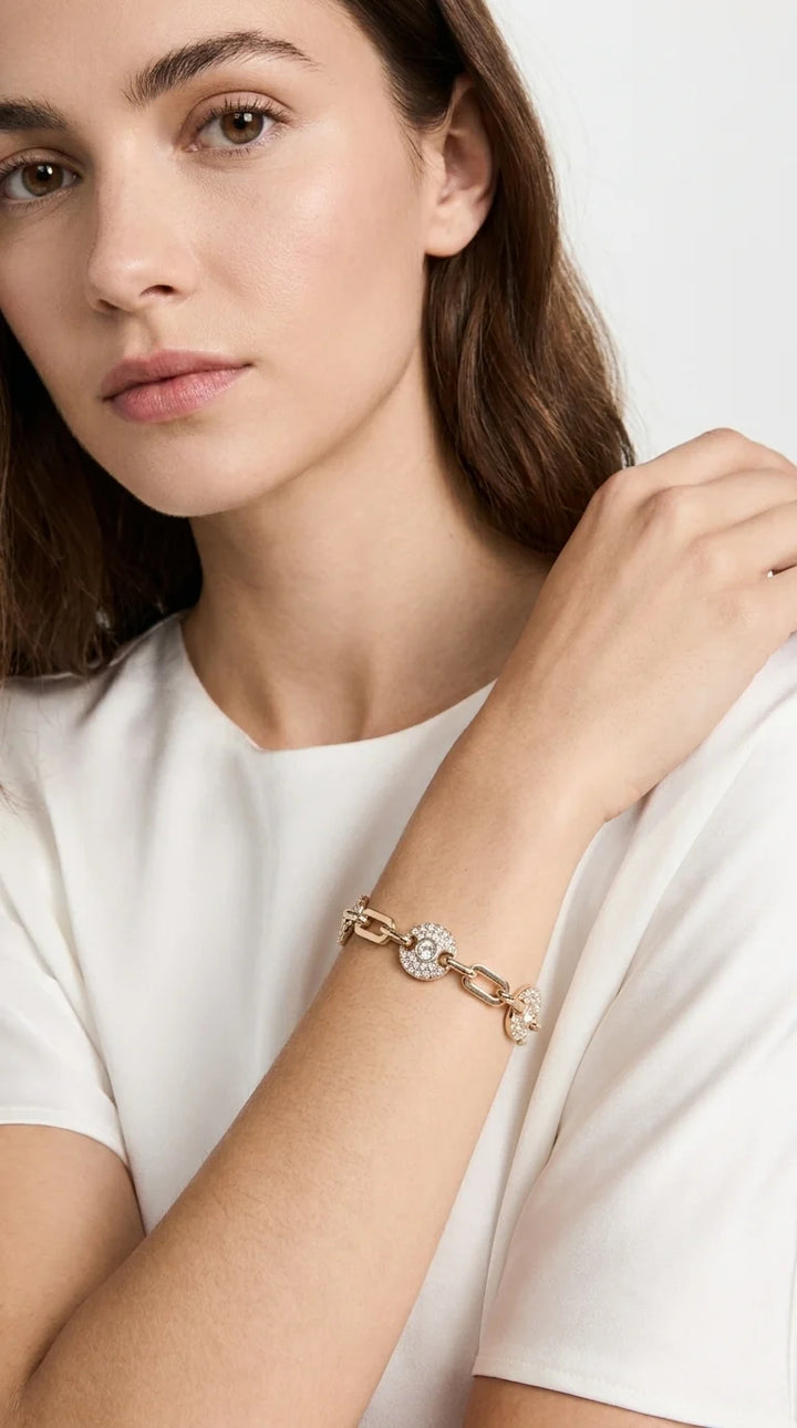 Envy Gold Diamante Circle Link Bracelet