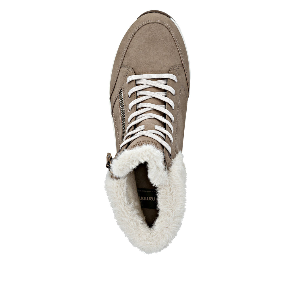 Remonte Brown Beige Suede Lace Up Boots