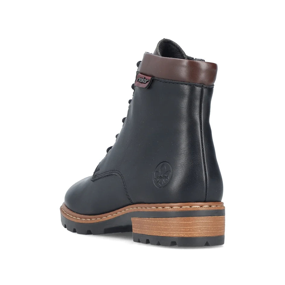 Rieker Women's Lace-up Boot - Brown/Black