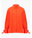 French Connection Cambria Cotton Tie Up Bow Shirt- Flame Orange