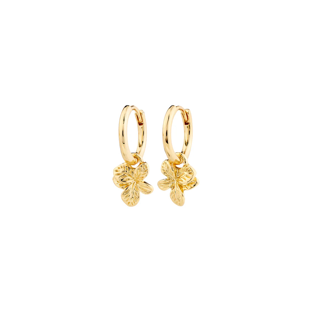 Pilgrim Charmaine Hoop Flower Earrings, Gold-Plated