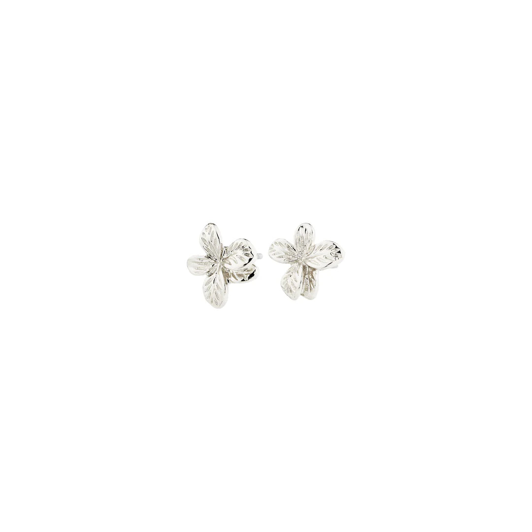 Pilgrim Charmaine Flower Earrings, Silver-Plated