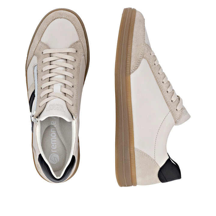 Remonte Beige Combination Zip Up Trainers D2C04-62