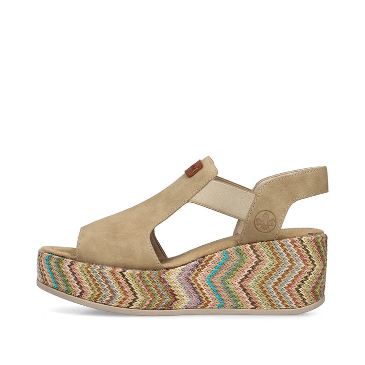 Rieker Wedge Sandal- Tan