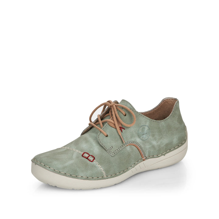 Rieker Green Elasticated Shoes 52528-52