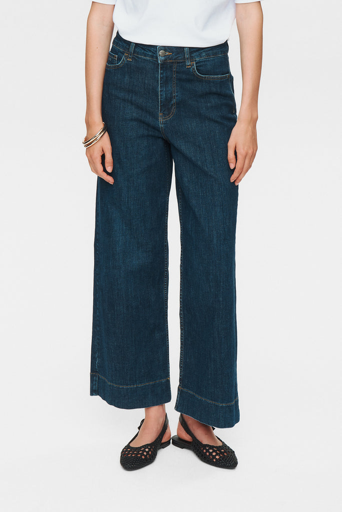Dark Blue Paris Cropped Jeans