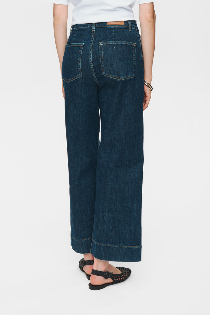 Dark Blue Paris Cropped Jeans