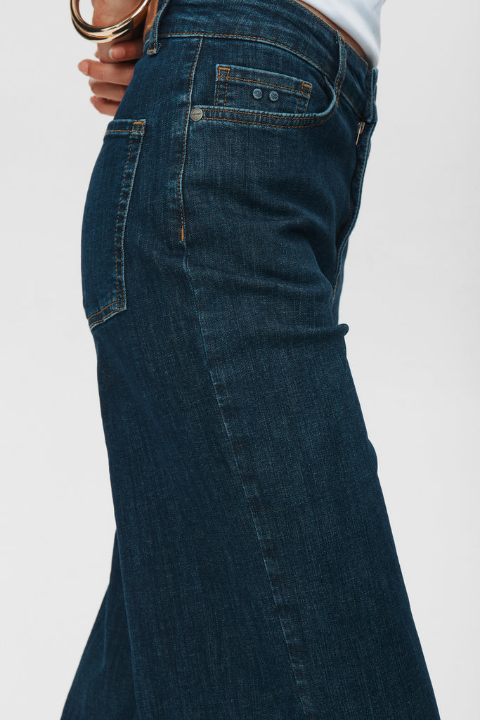 Dark Blue Paris Cropped Jeans