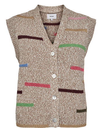 Numph Uiga Melange Knitted Vest Grey