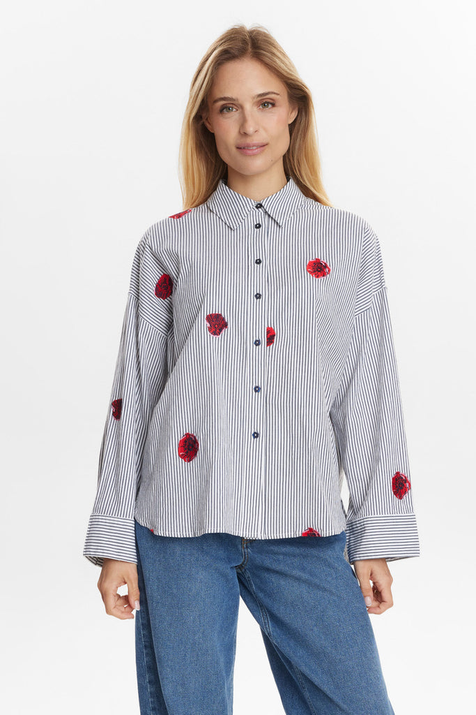 Numph Tillie long Sleeved Shirt Dark Sapphire