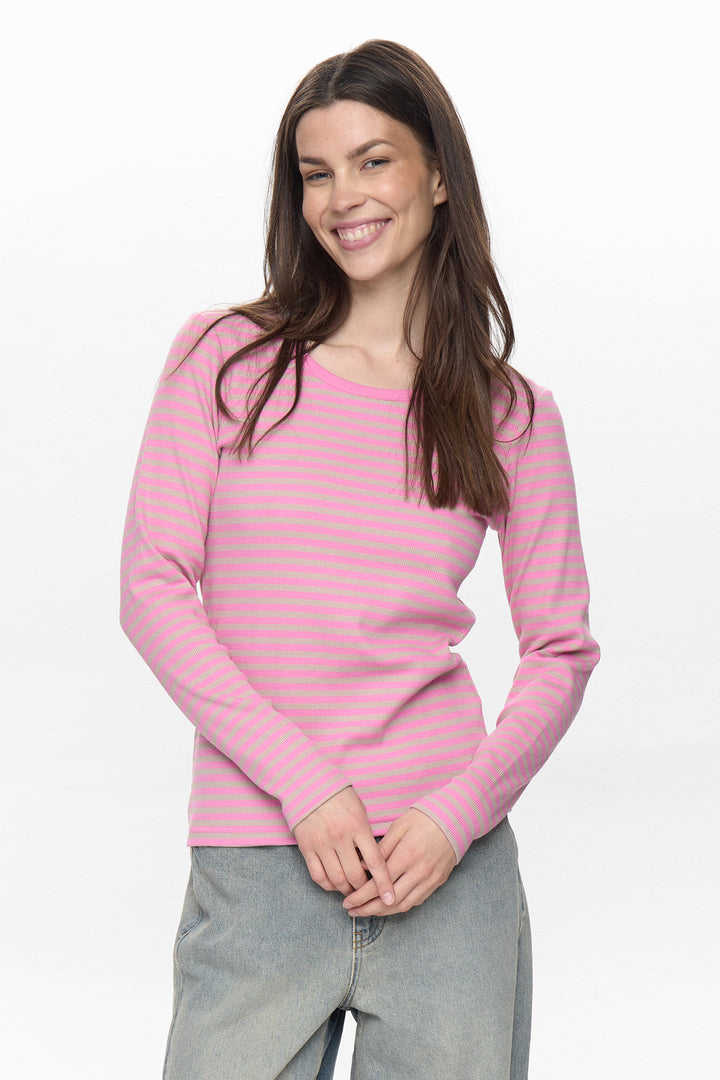 Numph NUMELANY Long Sleeved T-shirt - Fuchsia Pink