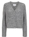 Numph Riette Dot Pointelle Cardigan 0517 Medium Grey Mel