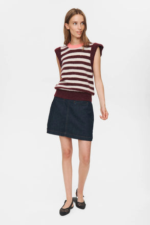 Numph Ciara Riette Stripe Vest 2721 Winetasting