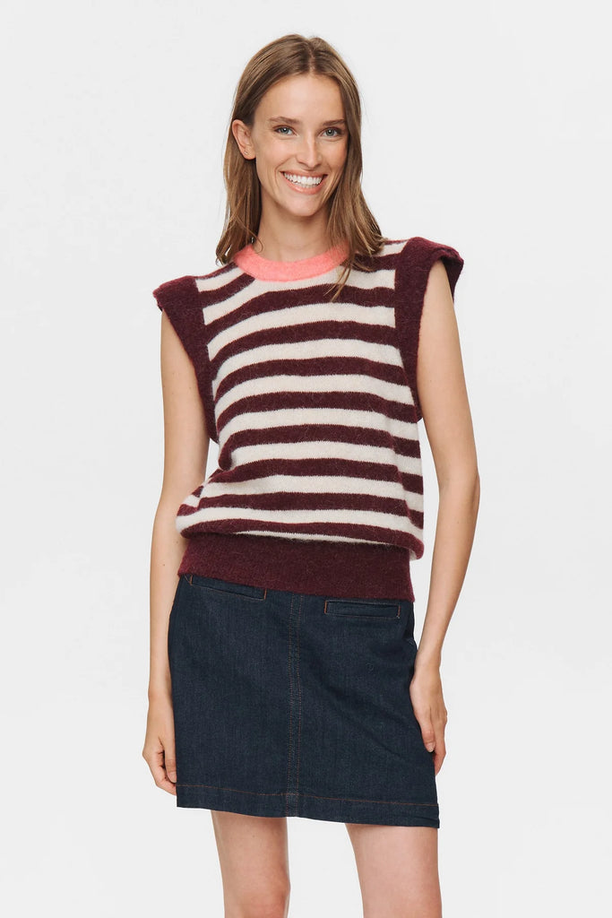 Numph Ciara Riette Stripe Vest 2721 Winetasting