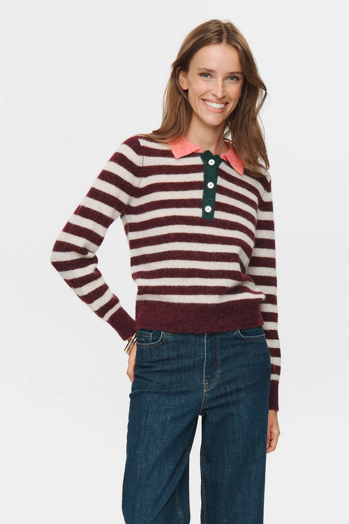 Numph Ciara Riette Strip Pullover 2721 Winetasting