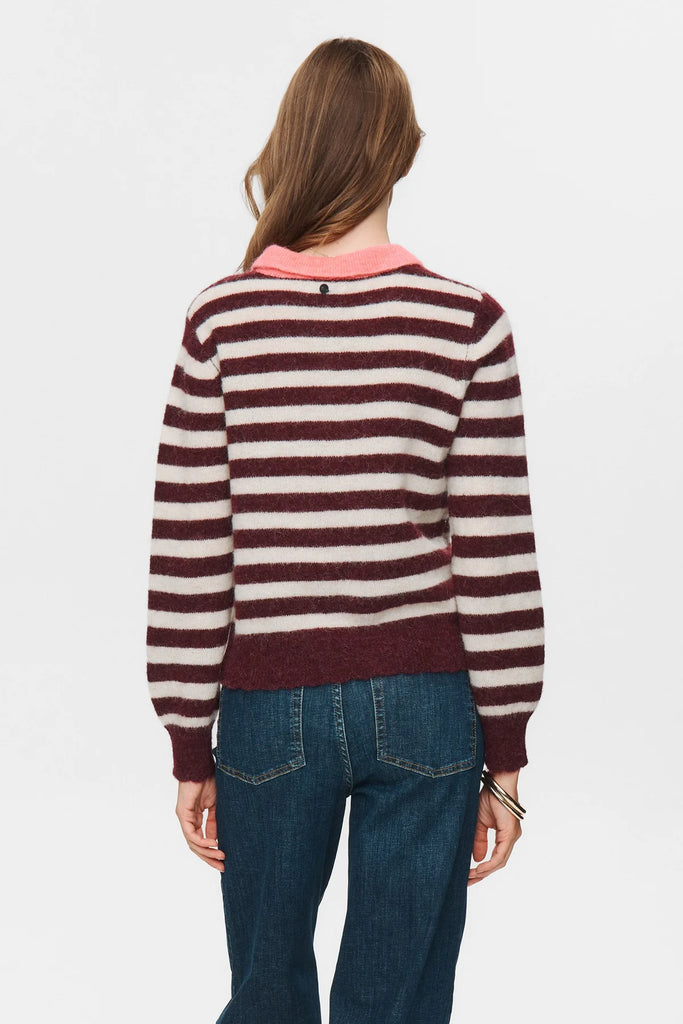Numph Ciara Riette Strip Pullover 2721 Winetasting