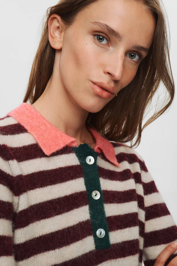 Numph Ciara Riette Strip Pullover 2721 Winetasting
