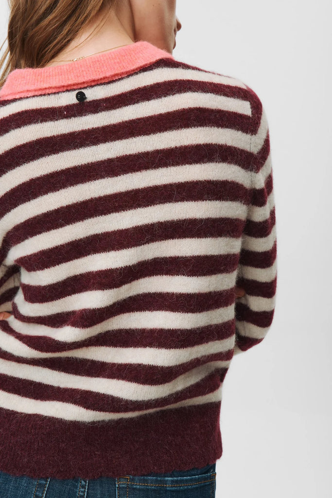 Numph Ciara Riette Strip Pullover 2721 Winetasting