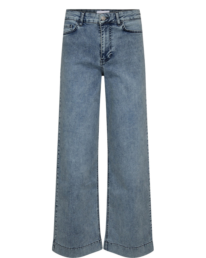Numph Nuparis High Rise Wide Leg Acid Jeans- Light Blue Denim