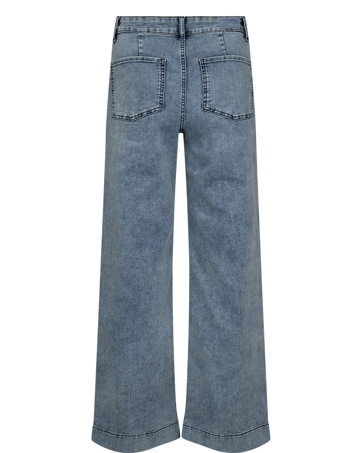 Numph Nuparis High Rise Wide Leg Acid Jeans- Light Blue Denim