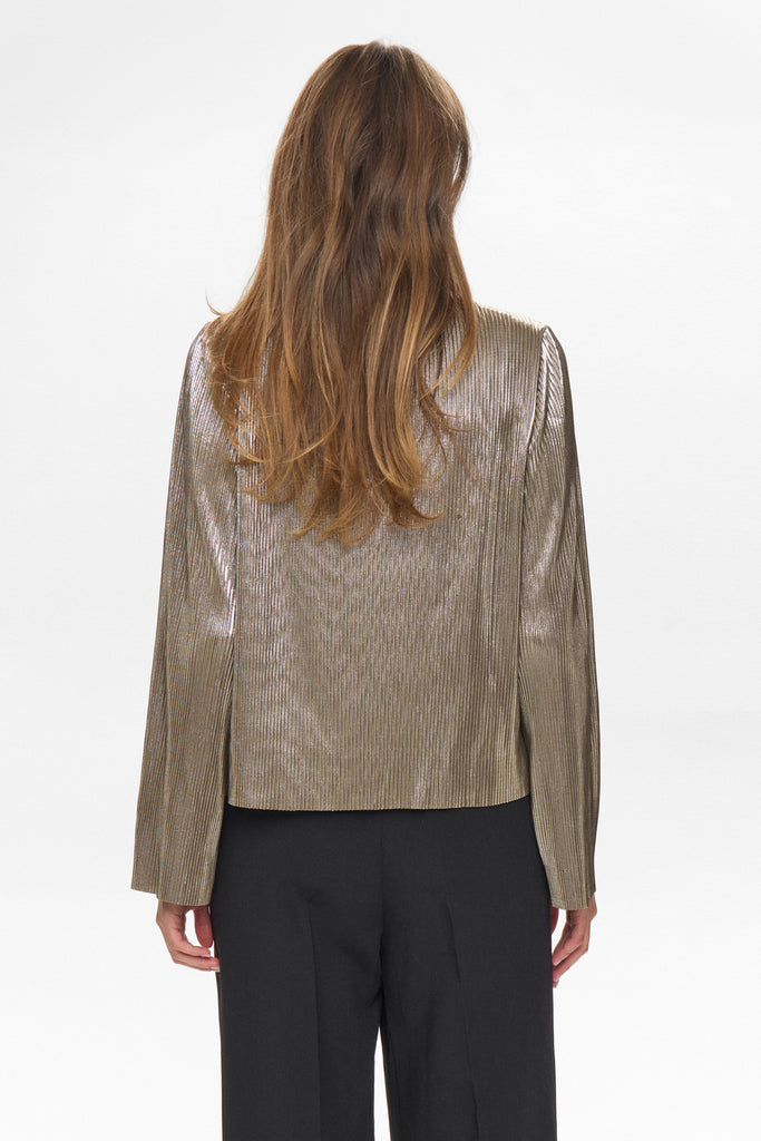 Numph Jiva Cropped Blouse - Champagne