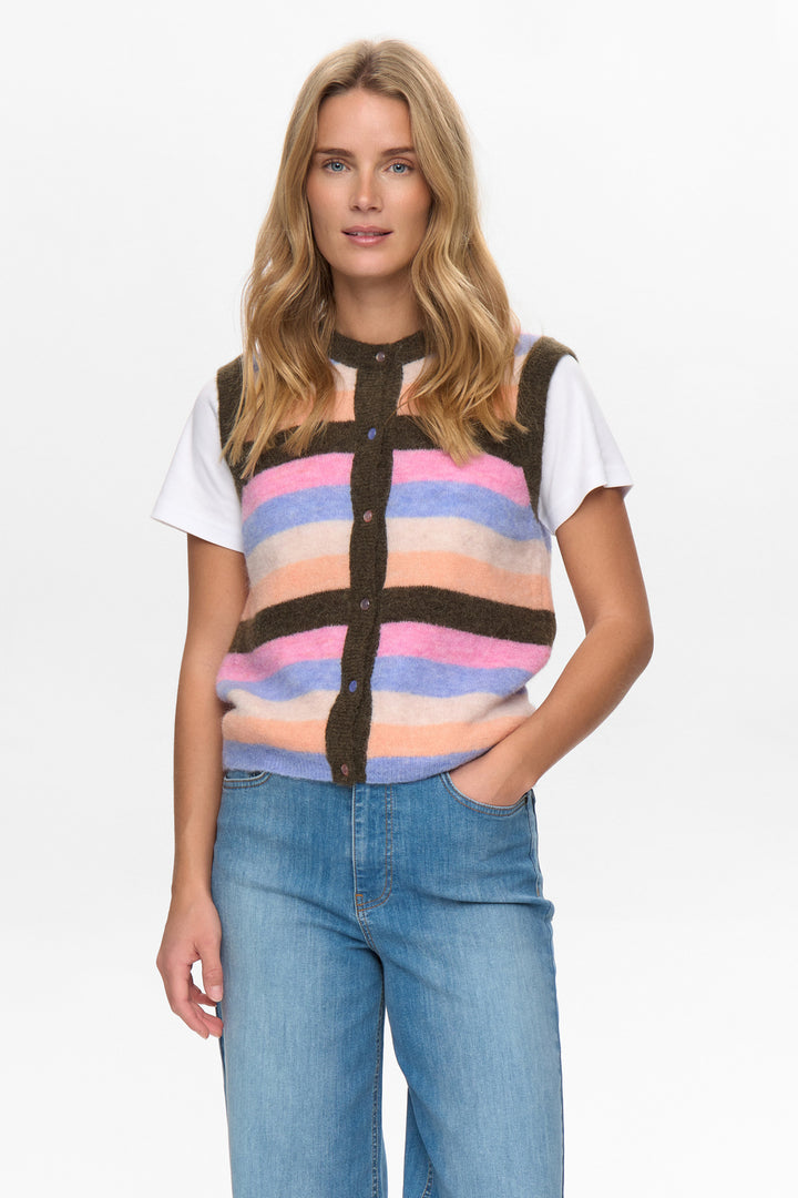 Numph Nuriette Stripy Vest - Sea Turtle