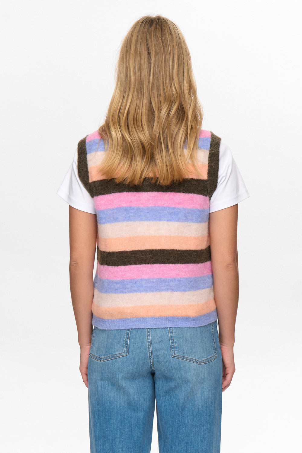 Numph Nuriette Stripy Vest - Sea Turtle