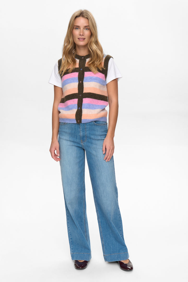 Numph Nuriette Stripy Vest - Sea Turtle