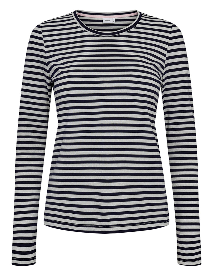 Numph Rixie top - navy stripe/Silver