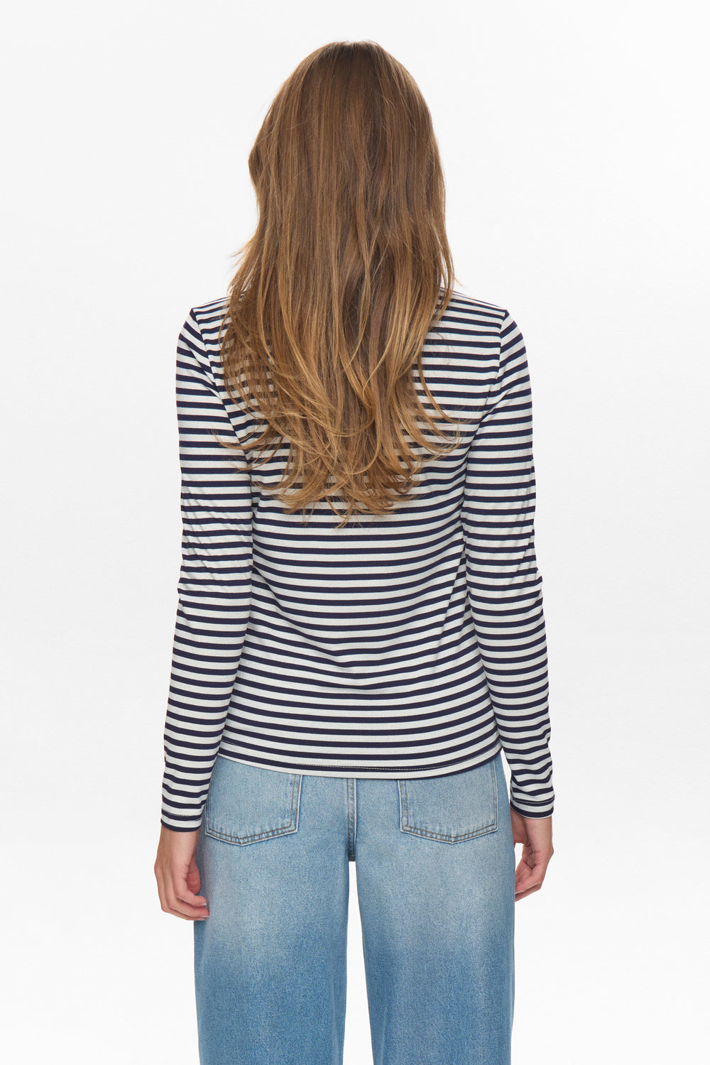 Numph Rixie top - navy stripe/Silver