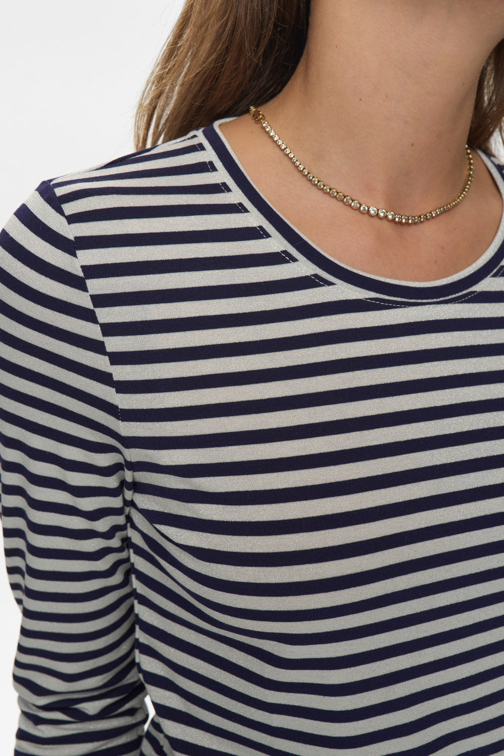 Numph Rixie top - navy stripe/Silver