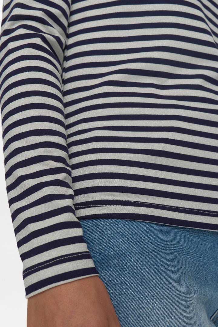 Numph Rixie top - navy stripe/Silver