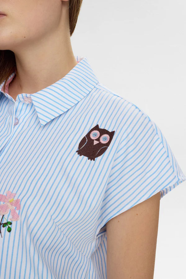 Numph NUASHLEY EMBROIDERY SHIRT - Airy Blue