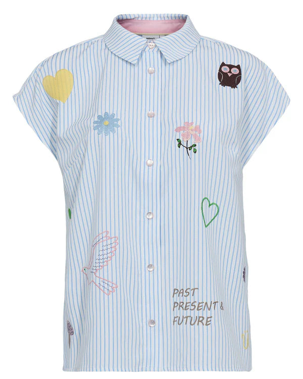 Numph NUASHLEY EMBROIDERY SHIRT - Airy Blue