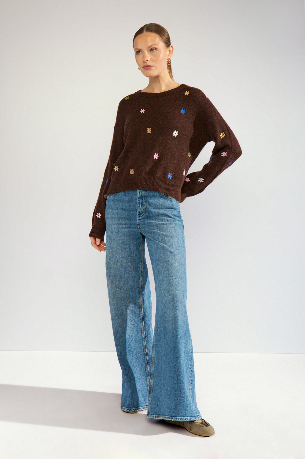 Numph NuFlorie Pullover - Black Coffee