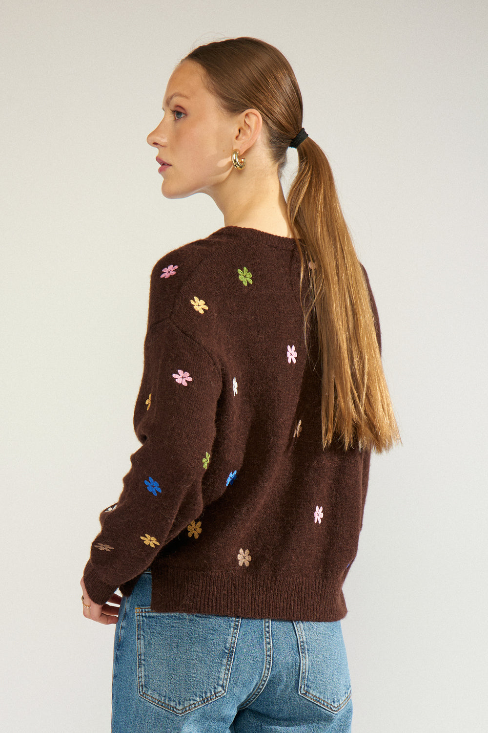 Numph NuFlorie Pullover - Black Coffee