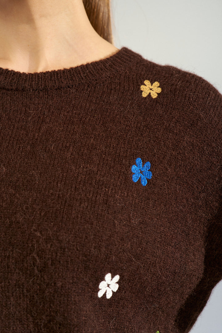 Numph NuFlorie Pullover - Black Coffee