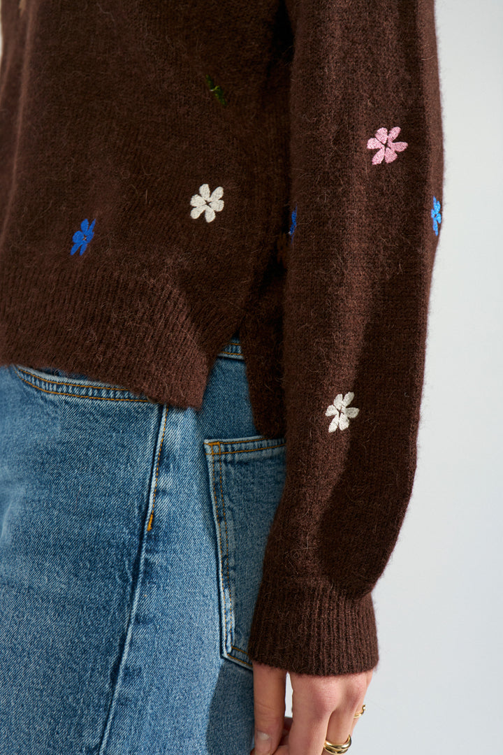 Numph NuFlorie Pullover - Black Coffee