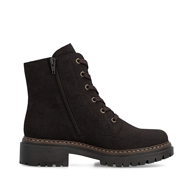 Rieker Brown Boot with Leopard Print 72617-25