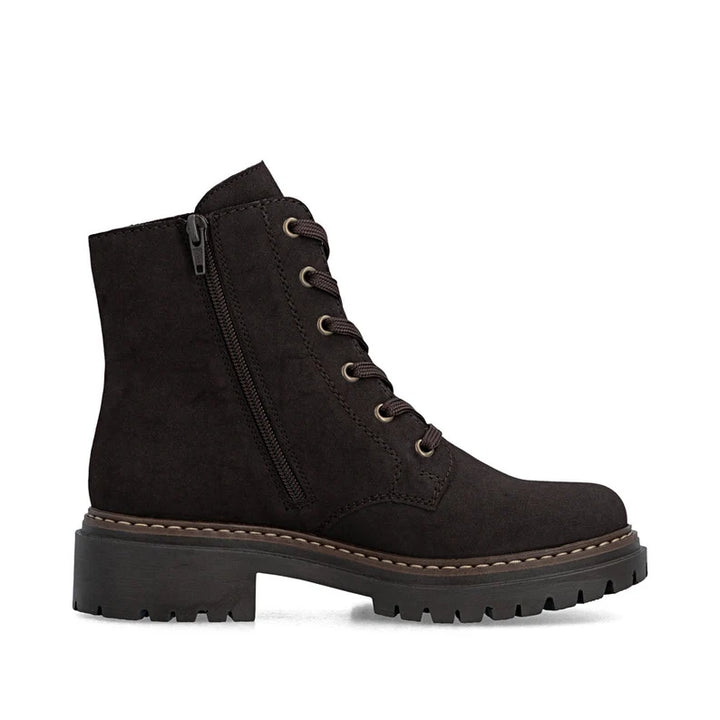 Rieker Brown Boot with Leopard Print 72617-25
