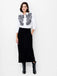 French Connection Cambria Contrast Floral Embroidery Shirt –  Linen White/Black.